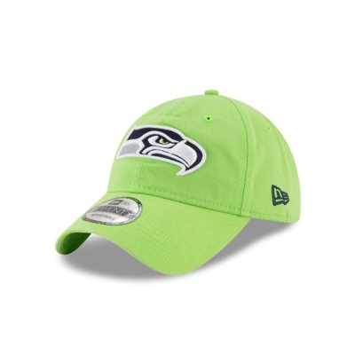 Green Seattle Seahawks Hat - New Era NFL Core Classic 9TWENTY Adjustable Caps USA1378245